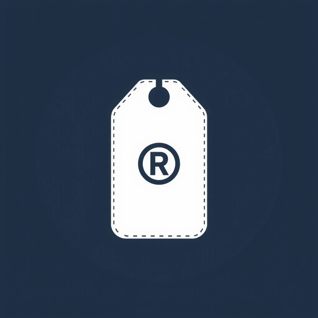 Iconiță stilizată a unei etichete cu simbolul de marcă înregistrată